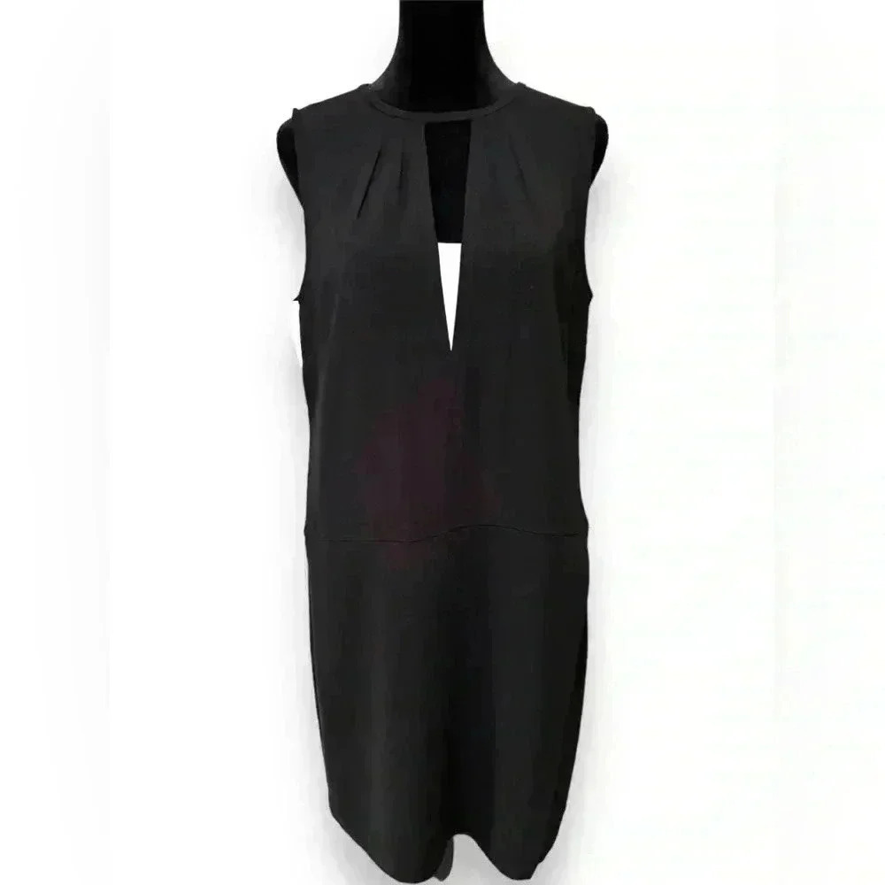 Women's BR Monogram sleeveless cutout sheath dress in black/white size 10 - Picture 12 of 15